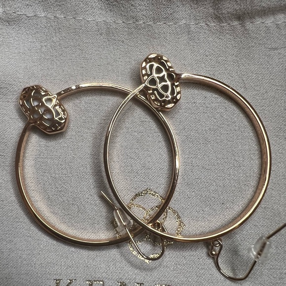 Kendra Scott Rose Gold Druzy Hoop Earrings - Picture 4 of 4